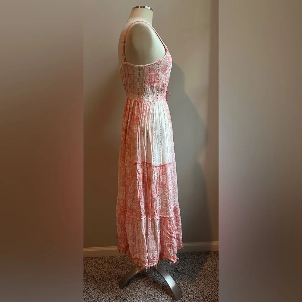 Me 2 Magic Coral Pink Boho Maxi Dress – Embroidered Tassel Detail, Pink M - Picture 2 of 9